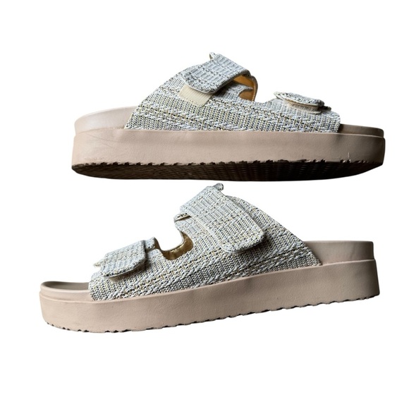 Vionic - Riviera Slide Double Strap Textured Tan Sandals Sz 7 Wide - Picture 7 of 11